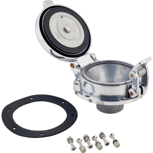 Large 4-5/8" Polished Aluminum Shelby Cobra Style Gas Fuel Cap - Image 2