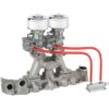 Chrome 9 Super 7® 2x2 Carb/Meyer Intake Kit, 1949-53 Flathead